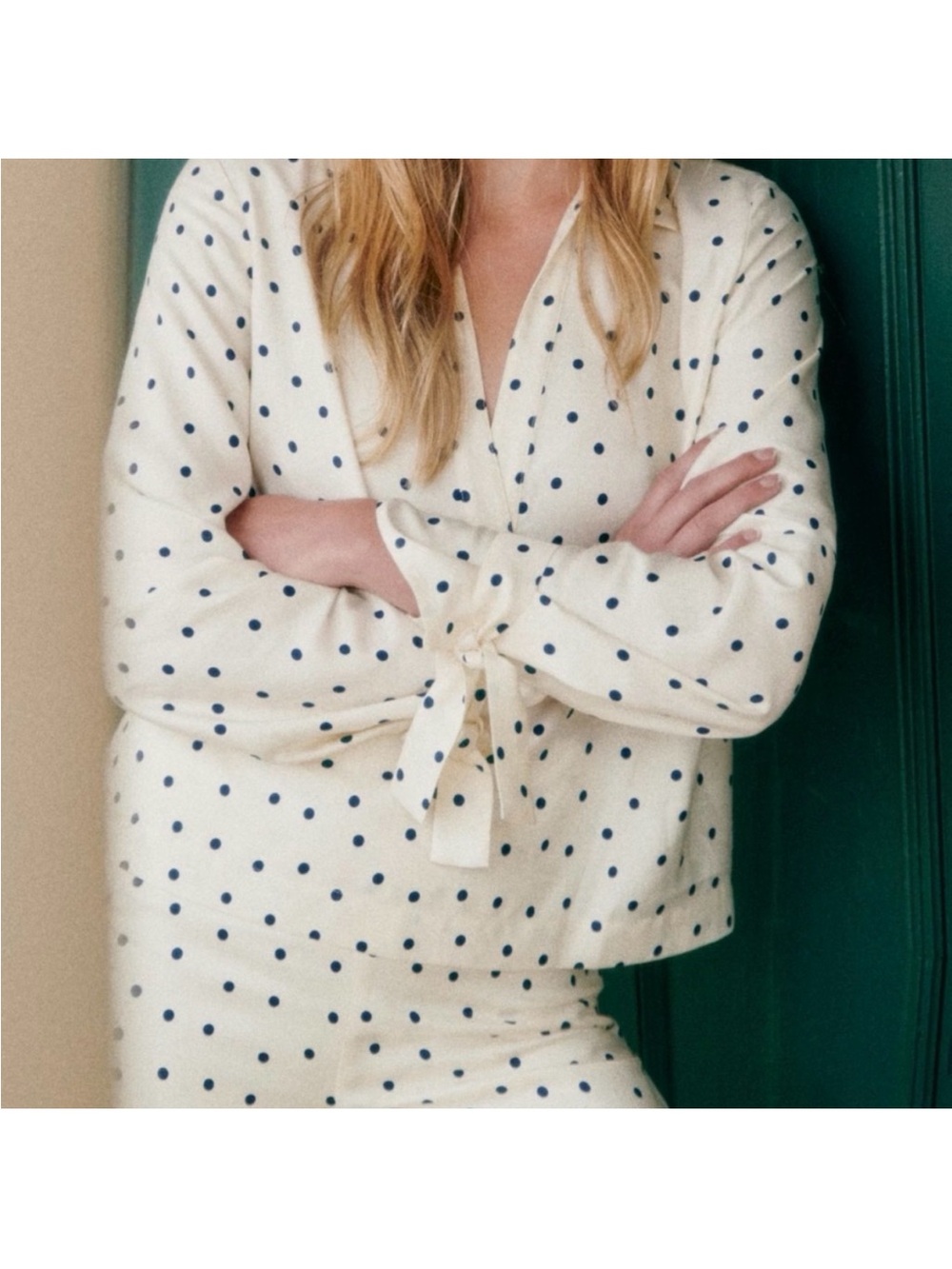 Sezane Cream Blouse dot
